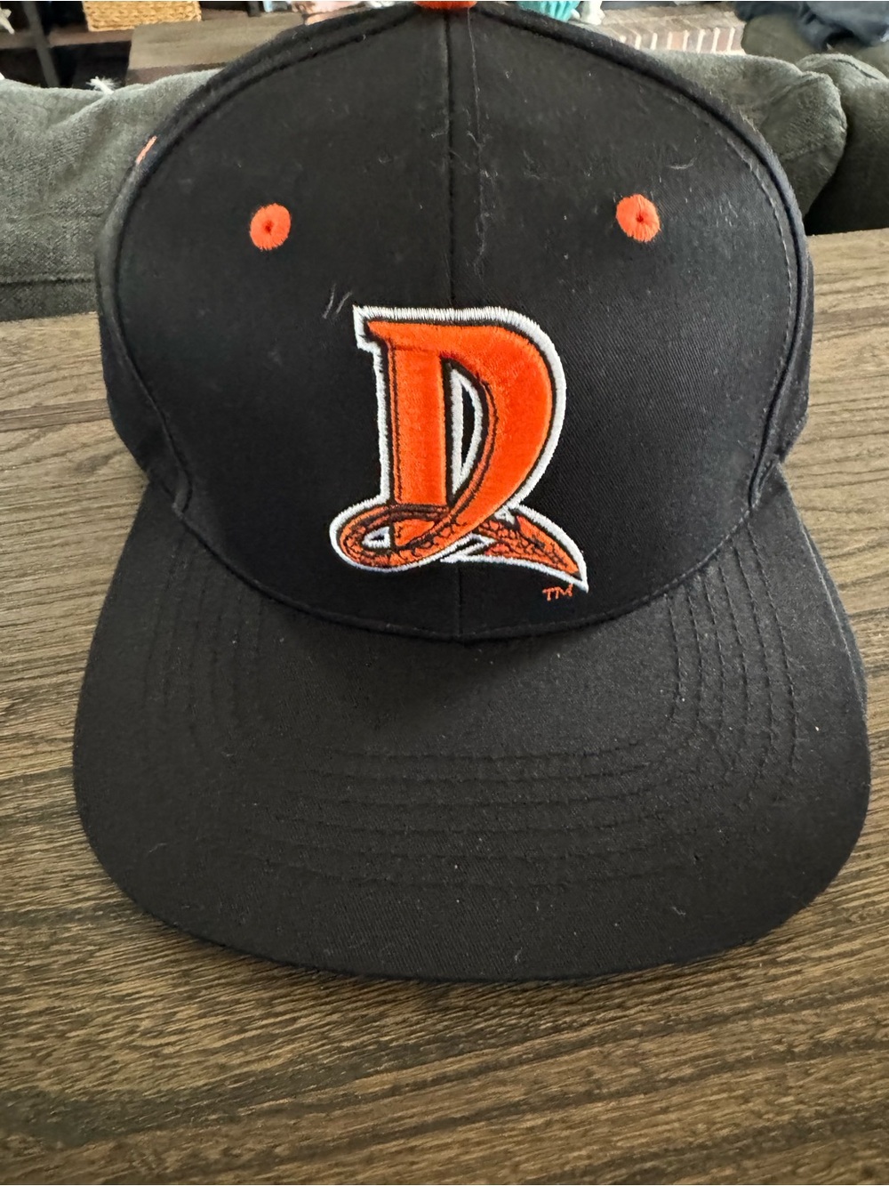 Dayton Dragons Black Baseball Cap with Orange 'D' Logo